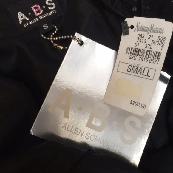 NWT ABS Allen Schwartz layered sequin camisole black small neiman marcus - Picture 6 of 6